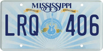 MS license plate LRQ406