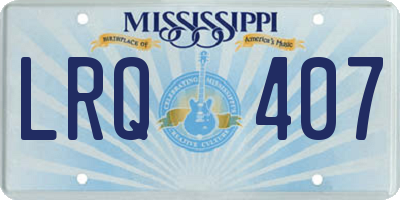MS license plate LRQ407