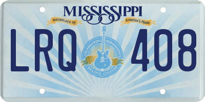 MS license plate LRQ408