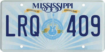 MS license plate LRQ409