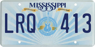 MS license plate LRQ413