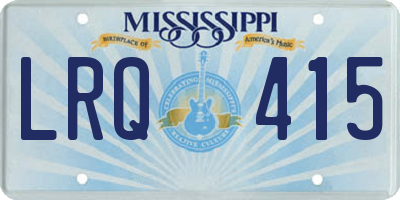 MS license plate LRQ415