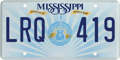 MS license plate LRQ419