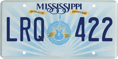 MS license plate LRQ422