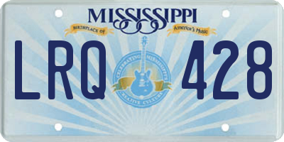 MS license plate LRQ428