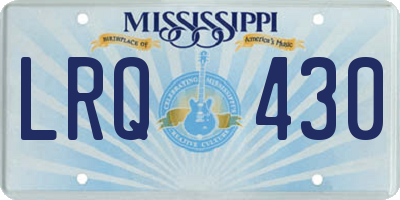 MS license plate LRQ430