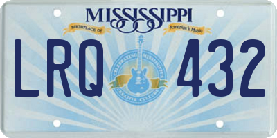 MS license plate LRQ432