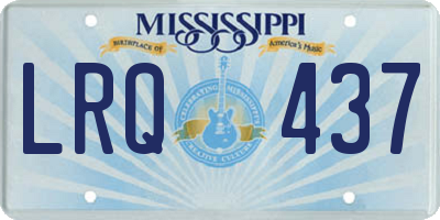 MS license plate LRQ437