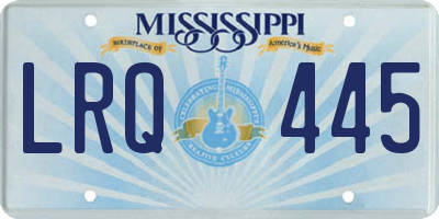 MS license plate LRQ445