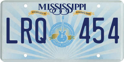MS license plate LRQ454