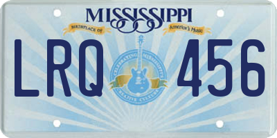 MS license plate LRQ456