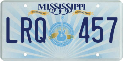 MS license plate LRQ457