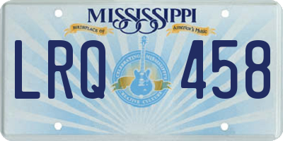 MS license plate LRQ458