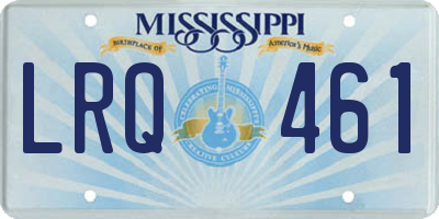 MS license plate LRQ461