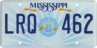 MS license plate LRQ462