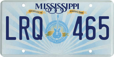 MS license plate LRQ465