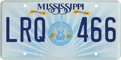 MS license plate LRQ466