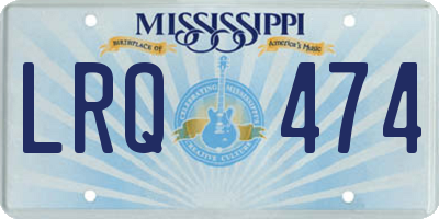MS license plate LRQ474