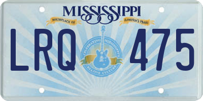 MS license plate LRQ475
