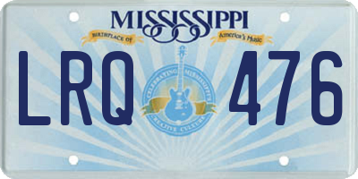MS license plate LRQ476