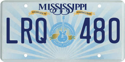 MS license plate LRQ480