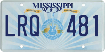 MS license plate LRQ481