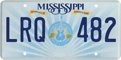MS license plate LRQ482
