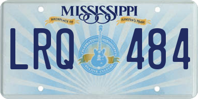 MS license plate LRQ484