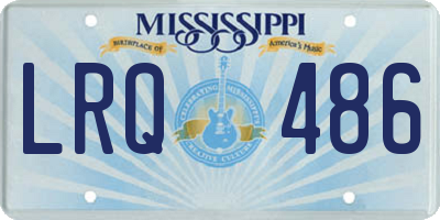 MS license plate LRQ486