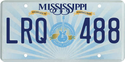 MS license plate LRQ488