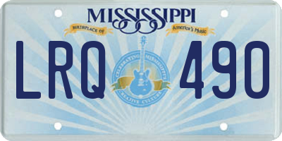 MS license plate LRQ490