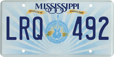MS license plate LRQ492