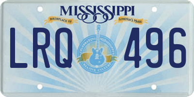 MS license plate LRQ496