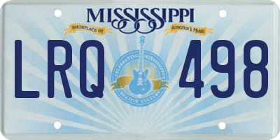 MS license plate LRQ498