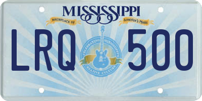 MS license plate LRQ500
