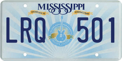 MS license plate LRQ501