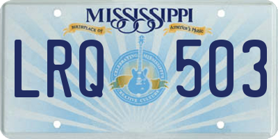 MS license plate LRQ503