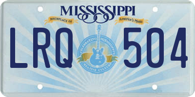MS license plate LRQ504