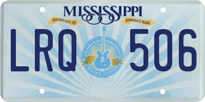 MS license plate LRQ506