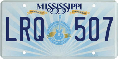 MS license plate LRQ507
