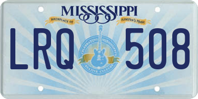 MS license plate LRQ508