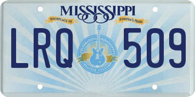 MS license plate LRQ509