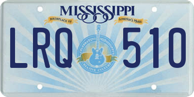 MS license plate LRQ510