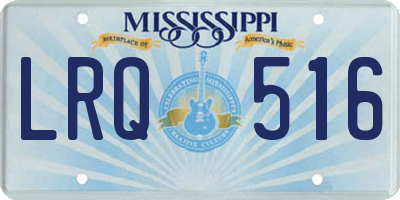 MS license plate LRQ516