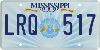 MS license plate LRQ517