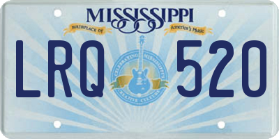 MS license plate LRQ520