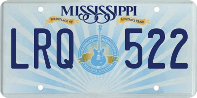 MS license plate LRQ522