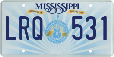 MS license plate LRQ531