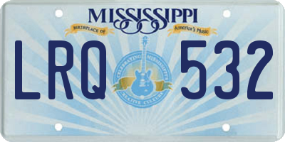 MS license plate LRQ532