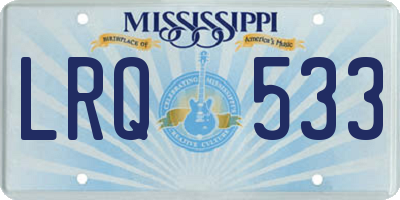 MS license plate LRQ533